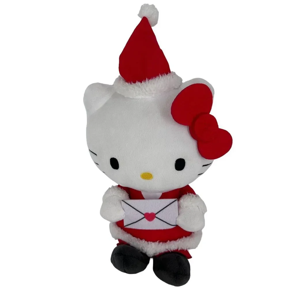2 Sanrio HELLO KITTY Dressed For Christmas In‎ Red Plush Stuffed Animals